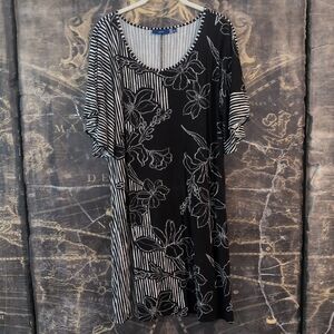 Apt 9 NWT Women's Size Large Shift Dress Black White Knee Length